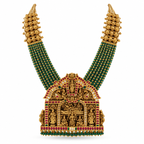 Royal Antique Kundan & Emerald Beads Temple Haaram