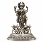 Silver Lord Vishnu Idol on Lotus Pedestal