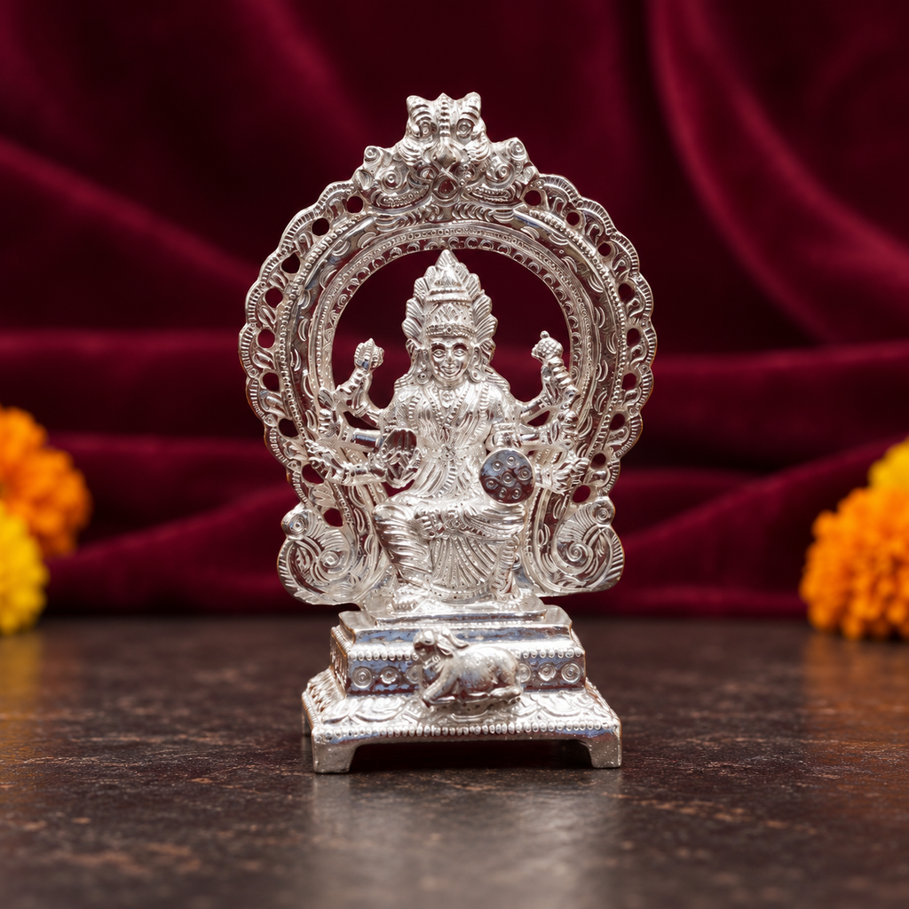 Silver Goddess Idol with Ornamental Arch