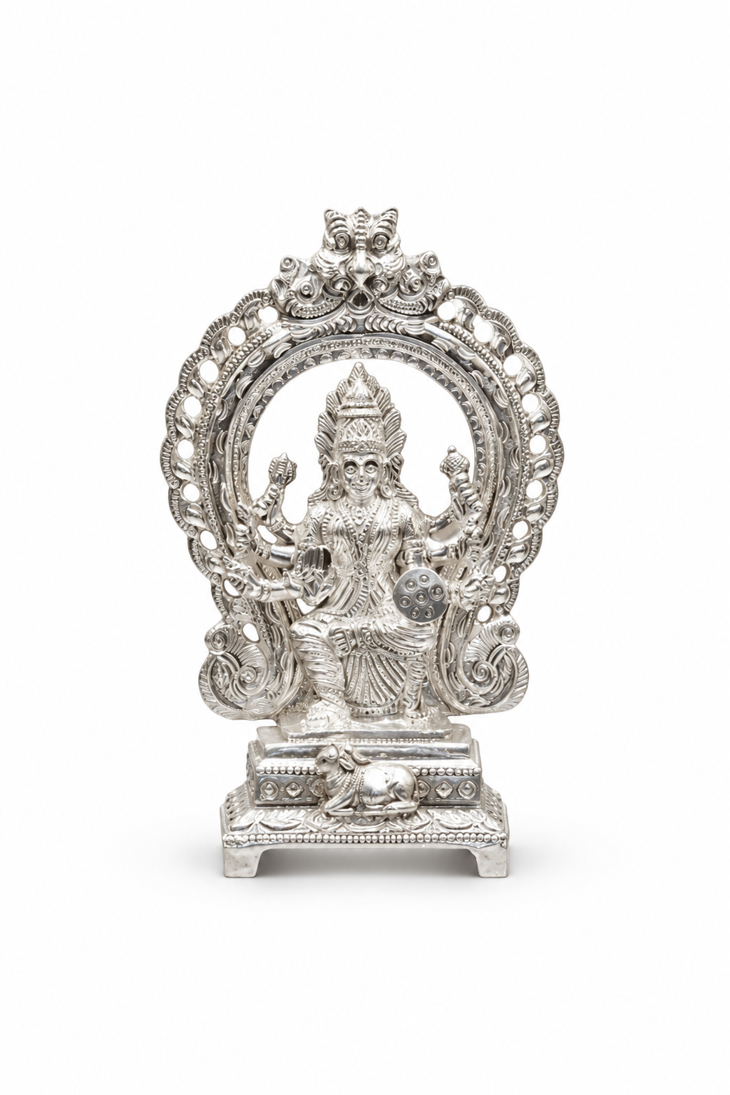 Silver Goddess Idol with Ornamental Arch